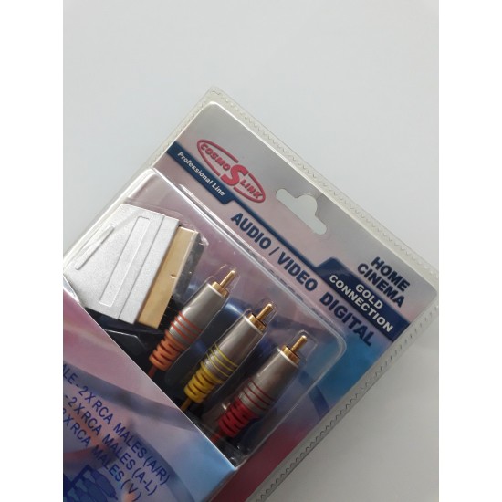 ΚΑΛΩΔΙΟ SCART-6RCA ΝΙΚΕΛ 1,5M AUDIO/VIDEO DIGITAL HOME CINEMA ΚΑΛΩΔΙΟ SCART-6RCA ΝΙΚΕΛ 1,5M AUDIO/VIDEO DIGITAL HOME CINEMA