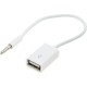 ΜΕΤΑΤΡΟΠΕΑΣ USB  θηλυκό σε 3.5mm αρσενικό καλώδιο λευκό 