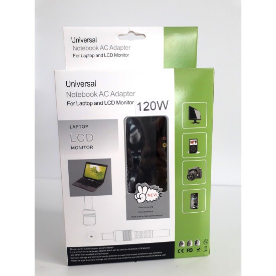ΦΟΡΤΙΣΤΗΣ UNIVERSAL 120W ΓΙΑ LAPTOP, LCD ΟΘΟΝΗ, ΦΩΤ.ΜΗΧΑΝΗ