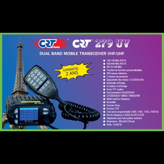 ΠΟΜΠΟΔΕΚΤΗΣ CRT 279 VU MOBILE VHF/UHF 