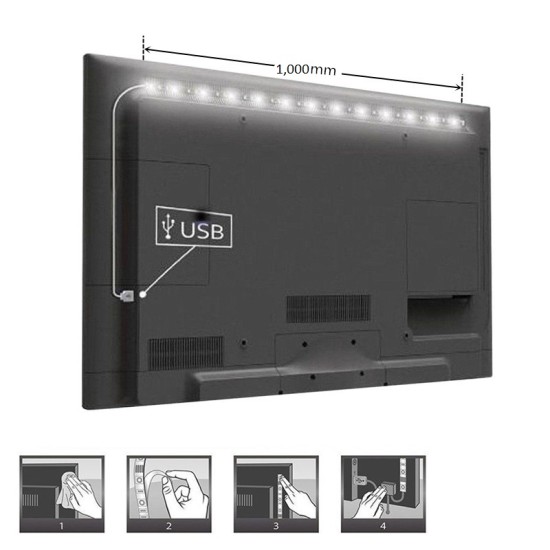 Ταινία led smd usb 5V για ΤΗΛΕΟΡΑΣΗ