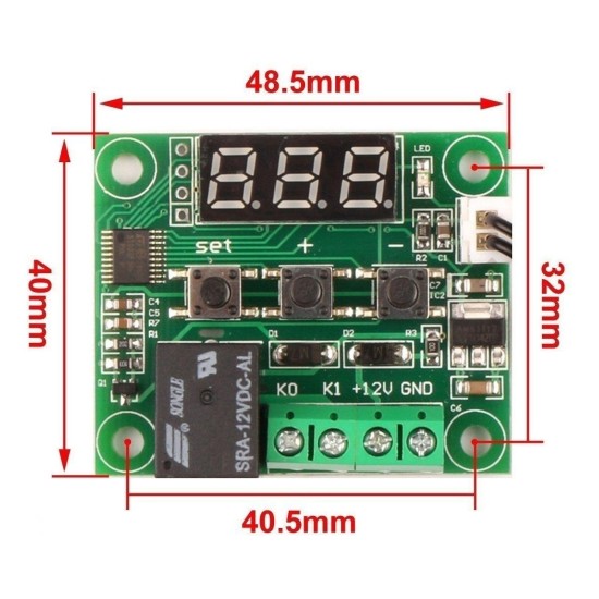 Ψηφιακό Θερμόμετρο με θερμοστάτη NTC -50 - +110°C 12v Dc